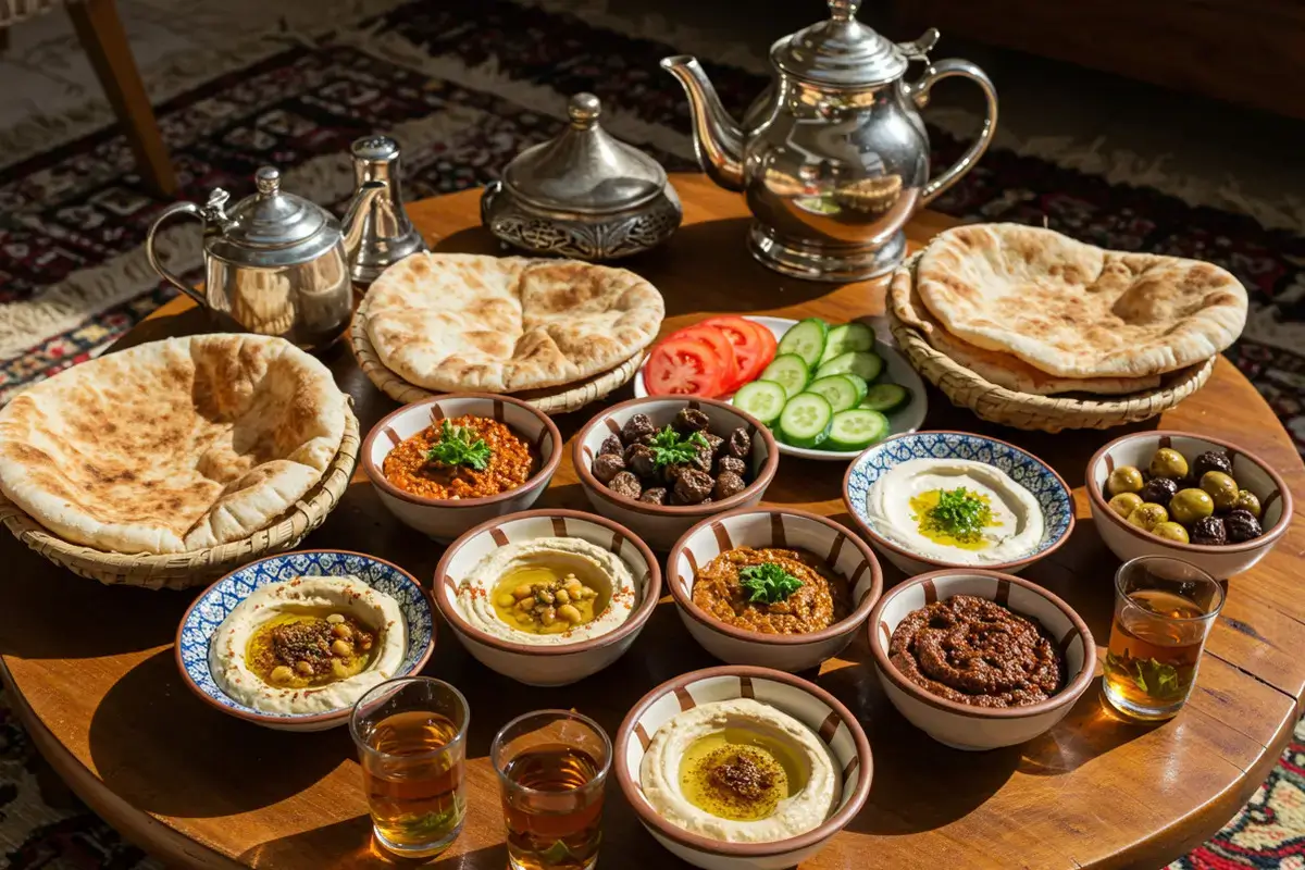 Arab Breakfast Table Setup