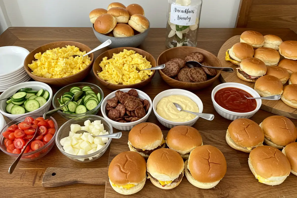 "Create a Breakfast Slider Bar with Toppings and Fillings"