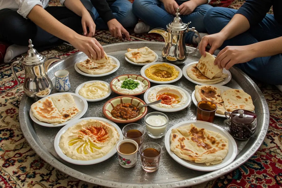 Traditional Arab Breakfast Spread