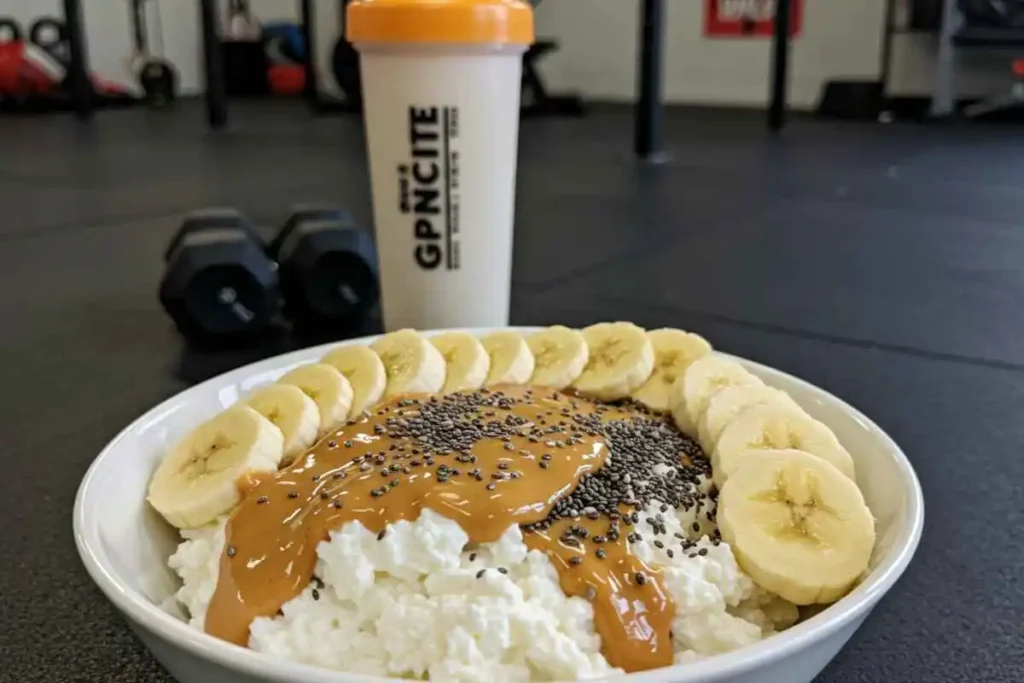 High-Protein Cottage Cheese Bowl for Muscle Recovery and Nutrition.