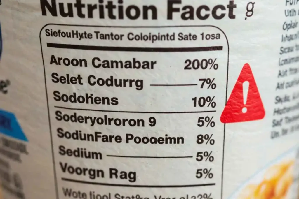  nutrition label showing the sodium content in cottage cheese.